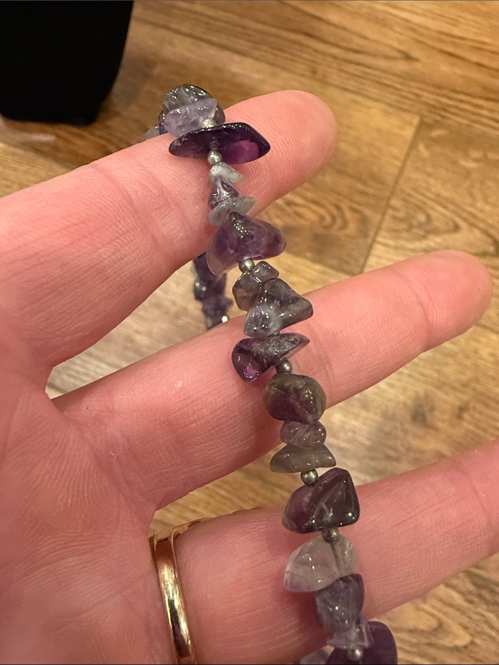 Amethyst Chip Bead Necklace - Purple Gemstone Women's Jewelry - Picture 4 of 7